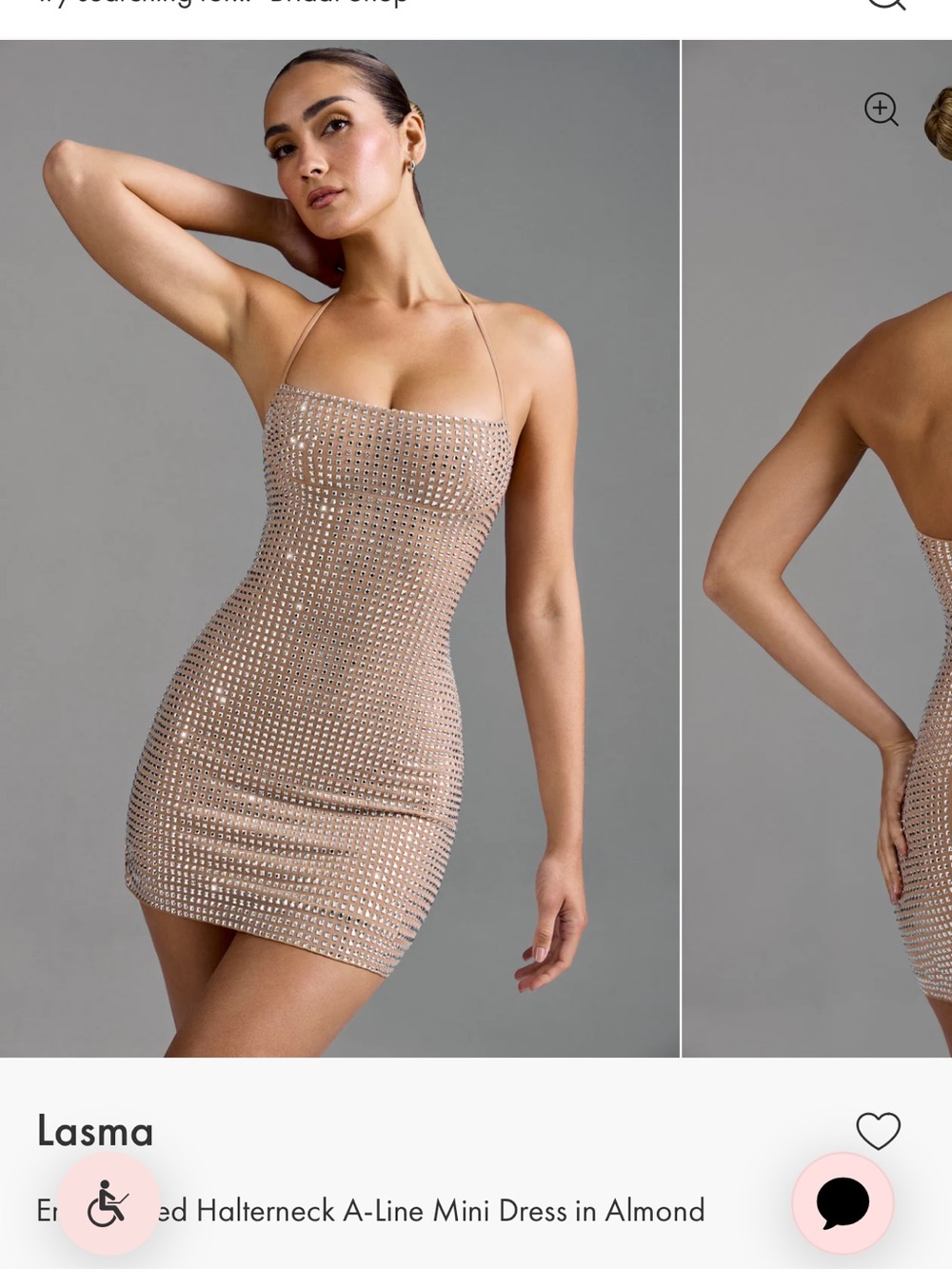 Oh Polly Embellished Halterneck Mini Dress